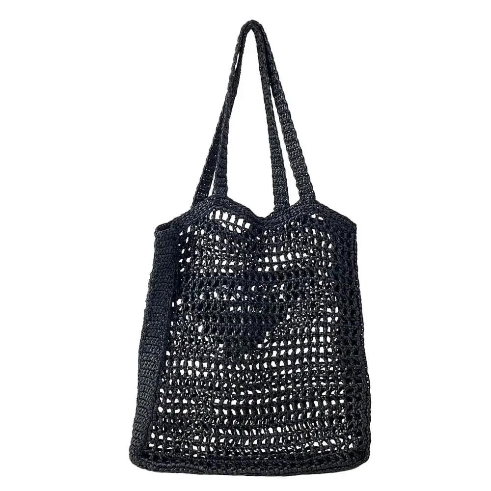 Prada Crochet Tote Bag Tote Bag 1BG393 Black White